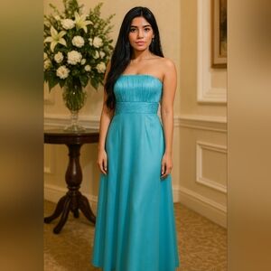 Source Unknown Strapless Teal Dress